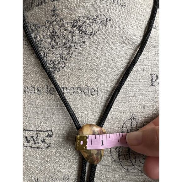 Vintage Earthy Jasper Bolo Tie Desertcore Cowboycore Festival - Picture 2 of 4